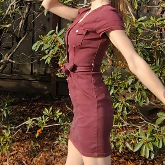 π₯ GBG Los Angeles brand Dark Red/Burgundy Short Mini Dress XS - Picture 7 of 8